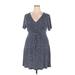 Hail3y V-Neck Short sleeves:23 Casual Dress - Mini V-Neck Short sleeves: Blue Dresses - Women's Size 2X-Large