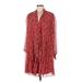 ASOS Casual Dress - Mini V Neck 3/4 sleeves: Red Print Dresses - Women's Size 6