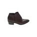 Charlotte Russe Ankle Boots: Burgundy Solid Shoes - Women's Size 6 - Almond Toe