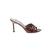 B Brian Atwood Heels: Slip-on Stilleto Cocktail Party Brown Shoes - Women's Size 8 1/2 - Open Toe