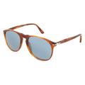 Persol 0PO9649S Herren-Sonnenbrille Vollrand Pilot Kunststoff-Gestell, braun