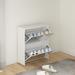 Hokku Designs Shoe Storage Cabinet w/ Mirror Manufactured Wood in Brown/White | 28.5 H x 24.8 W x 9.29 D in | Wayfair