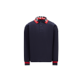 MONCLER ENFANT Logo Long Sleeve Polo Shirt, Boy, Blue, Size: 8Y