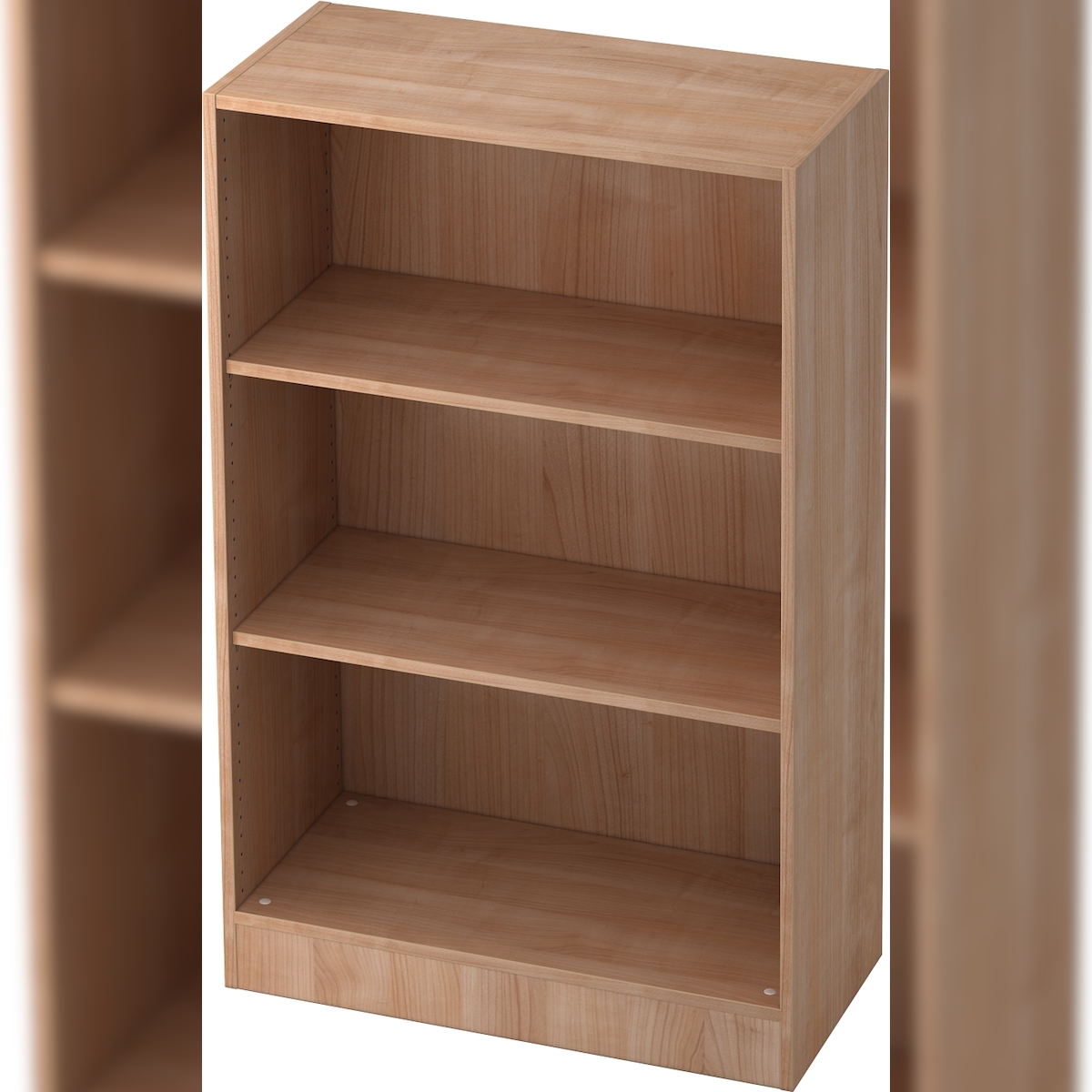 bümö office Regal Nussbaum, Standregal Holz - Aktenregal für Ordner & Bücher, Bücherregal 80 cm breit, 3 OH Regal Wand, Büroregal, Holzregal, Image