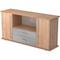 bümö Sideboard Nussbaum mit Flügeltüren & Regal - Büromöbel Sideboard mit Schubladen Holz 166cm breit, 45cm schmal, Büro Schrank für Flur oder als