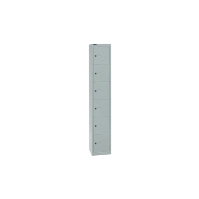 Bisley Garderobenschrank Office mit Schloss aus Stahlblech, 6 Fächer - Schließfächer einzeln abschließbar, Schließfachschrank - Tiefe: 45,7 cm - Image