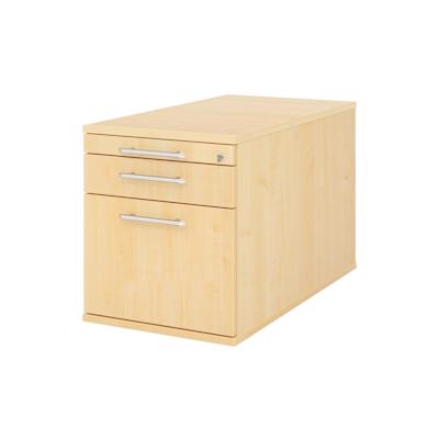 bümö Rollcontainer mit Hängeregister für Hängeordner, Container abschließbar in Ahorn - Rollwagen mit Hängeregistratur als Schreibtisch Unterschrank Image