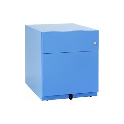 BISLEY Note Rollcontainer mit 2 Schüben aus Metall abschließbar in blau - Bürocontainer mit Universalschublade & Hängeregistratur, Container mit Image