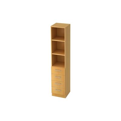 bümö office Aktenschrank Regal mit Schubladen, Büroschrank schmal aus FSC-Holz, 40cm breit in Buche - Aktenregal & Schubladenschrank mit Image