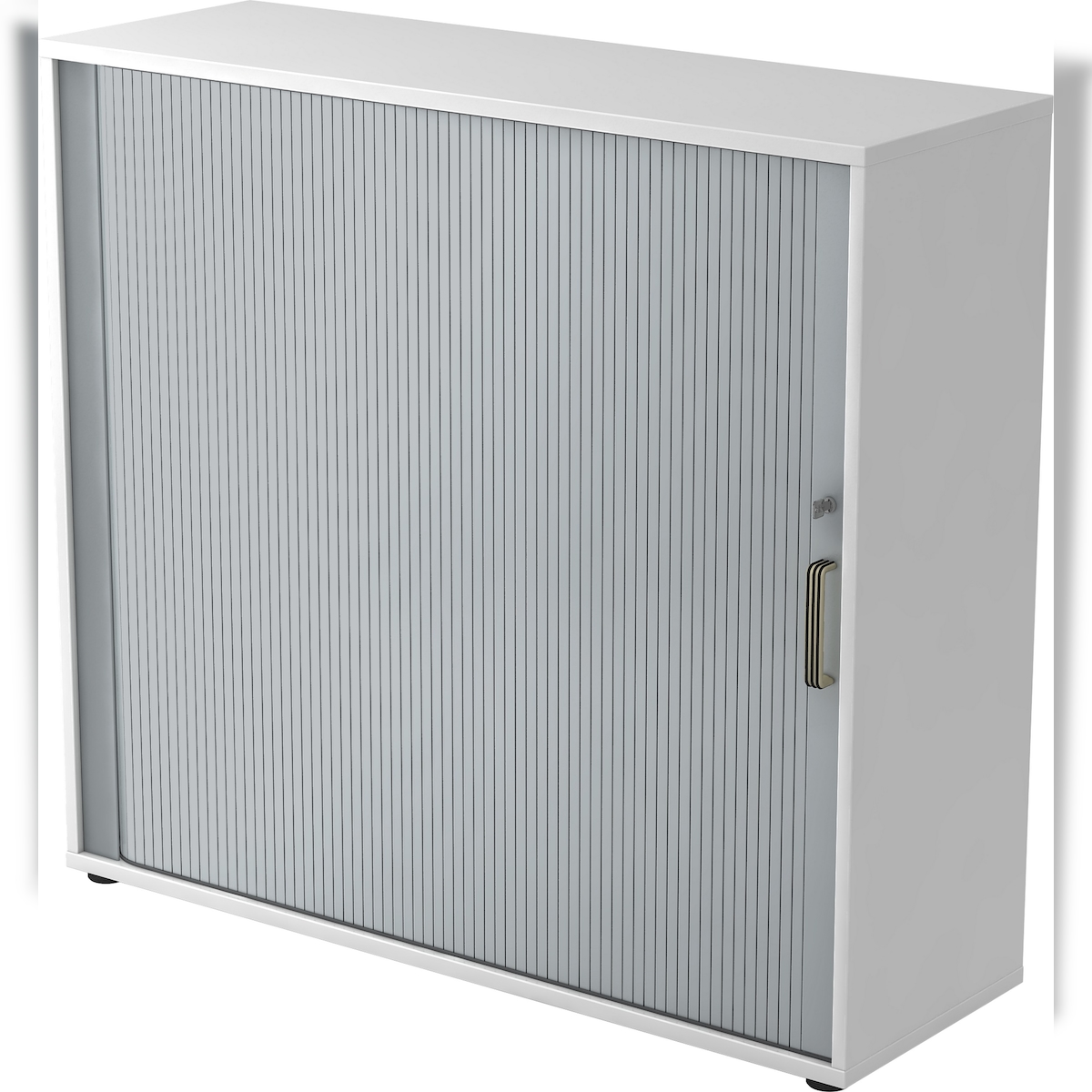 bümö Aktenschrank abschließbar mit Rollladen, Rollladenschrank für Ordner & Co. - Büroschrank mit Rollo, abschließbarer Ordnerschrank aus Holz in Image