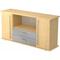 bümö Sideboard Ahorn mit Flügeltüren & Regal - Büromöbel Sideboard mit Schubladen Holz 166cm breit, 45cm schmal, Büro Schrank für Flur oder als