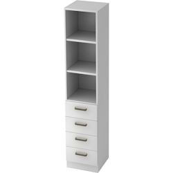 bümö office Aktenschrank Regal mit Schubladen, Büroschrank schmal aus FSC-Holz, 40cm breit in weiß - Aktenregal & Schubladenschrank mit Image
