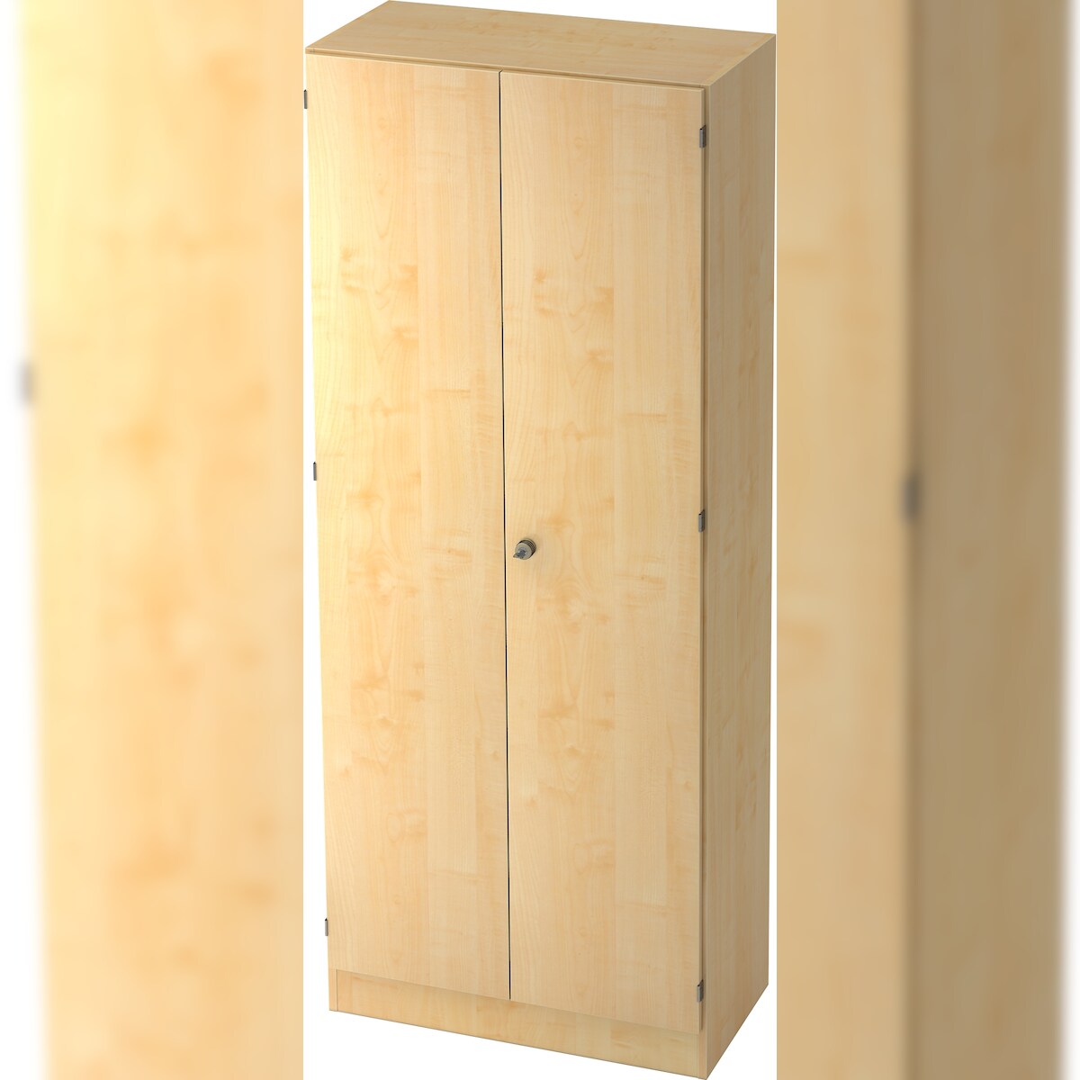 bümö office Aktenschrank abschließbar, Büroschrank groß aus FSC-Holz, 80cm breit in Ahorn - abschließbarer Schrank, Büroschrank abschließbar, Büro