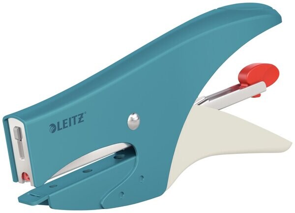 LEITZ Heftzange Cosy, sanftes blau, Metall, für Heftklammern Nr. 10, Leistung 15 Blatt, Hinterlademachanik, Einlegetiefe 50 mm Image