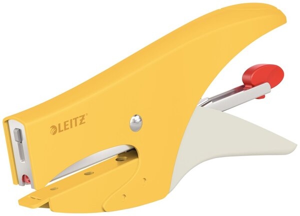 LEITZ Heftzange Cosy, warmes gelb, Metall, für Heftklammern Nr. 10, Leistung 15 Blatt, Hinterlademachanik, Einlegetiefe 50 mm Image