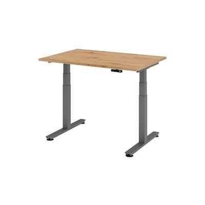 bümö elektrisch höhenverstellbarer Schreibtisch 120x80 cm in Asteiche, Gestell graphit - Schreibtisch höhenverstellbar elektrisch mit Image