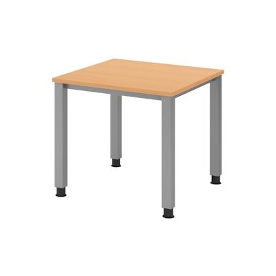 bümö manuell höhenverstellbarer Schreibtisch 80x80 cm in Buche - PC Tisch höhenverstellbar & klein, höhenverstellbarer Tisch Büro, kleiner Image