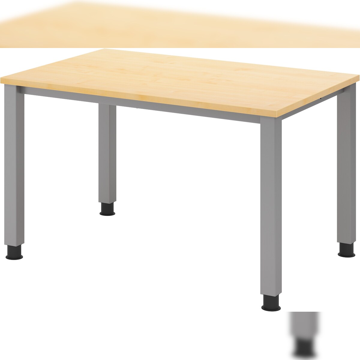 bümö manuell höhenverstellbarer Schreibtisch 120x80 cm in Ahorn - PC Tisch höhenverstellbar & klein, höhenverstellbarer Tisch Büro, kleiner Image