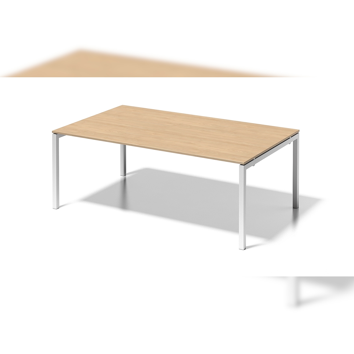 Bisley Cito Konferenztisch - Meetingtisch XXL Schreibtisch in Ahorn - Gestell: verkehrsweiß Image