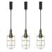 Kiven H-Type Track Lighting 3-Light Industrial Halo Track Pendant Light Steampunk Style Track Light Pedant Adjustable Length for Bedroom Kitchen Island Shop Home Bronze Finish