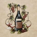 Vining Grapes Port Classique Wine Bottle Metal Wall Art 19â€�Wx22â€�H