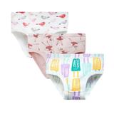 LYCAQL Girls Underwear Kids Children Girls Underwear Cute Print Briefs Shorts Pants Cotton Underwear Trunks 3PCS Little (Pink 18-24 Months)