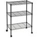 3-Shelf Shelving Unit with Shelf Liners Set of 3 Adjustable Steel Organizer Wire Rack 100lbs Loading Capacity Per Shelf for Kitchen and Garage Black WQFC015