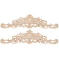 MoneMellin 2-Pack Wood Carved EC36 Long Onlay Decorative Appliques for Furniture Door Cabinet Unpainted Frame Door Decor Home Furniture Applique Corner Decorations (40x11cm/15.7x4.3inches)