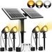 CLY Solar Landscape Lights EC36 Outdoor Waterproof IP66 2 3 Color Spotlights 4 in 1 6V 4W Dual Solar Panel 14M Cable AUTO ON/Off LED Solar Lights for Garden Lawn Patio 2700K 4000K 6000K