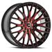 SPEC-1 18X8 5X100/5X114.3 38ET CB GLOSS BLACK & RED MACHINED