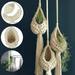 Boho Macrame Air Plant Hanger Tillandsia Hanging Basket Rope Holder Flower Home Decor (10CM)