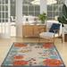Nourison Aloha Indoor Outdoor Ivory Multicolor 3 6 x 5 6 Area Rug Easy Cleaning Non Shedding Bed Room Living Room Dining Room Kitchen (4x6)