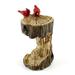 Top Collection 4380 Miniature EC36 Fairy Garden & Terrarium Mini Stump Bird Bath Statue with Cardinals Small