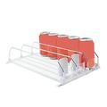 Drink Organizer for Fridge-White Automatic Pusher Glide Soda Dispenser for Fridge-Holds Up to 15 Cans