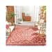 Transitional Rug - Courtyard 6000 Polypropylene -Natural/Red Style-A-Color:Natural/Red Design:Transitional Shape:Medium Rectangle Size:9 6 L x 6 6 W