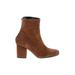 Free People Ankle Boots: Brown Print Shoes - Women's Size 38 - Almond Toe