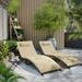 HJNIUNIU Lounge Chair for Outside 3 Pieces Chaise Lounge Outdoor Folding Pool Lounge Chairs Including Table Rattan Patio Set Gray