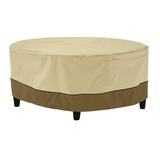 Classic Accessories Veranda Water-Resistant EC36 30 Inch Round Patio Ottoman/Coffee Table Cover Outdoor Ottoman Cover Pebble/Bark/Earth