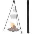 Campfire Tripod For Cooking Stand Over Fire Camp Grill - 60-40In Adjustable Camping Tripod For Cooking Dutch Oven