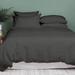 Kamas 1 Piece Solid Oversized Queen Dark Grey Duvet Cover 100% Egyptian Cotton 600 Thread Count with Zipper & Corner Ties Luxurious Quality