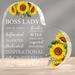 Yalikop Boss Lady Gifts for Women Acrylic Boss Lady Desk Boss Lady Office Decor Inspirational Quotes Boss Gifts Boss Appreciation Keepsake And Paperweight for Christmas Gift (Yellow Sunflower)