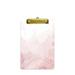 Hongri Small Plastic Clipboard Fashion Design A5 Size Memo Clipboards for Students Kid Women Office Home Low Profile Clip Cute Custom Pattern Mini Clipboard Size 6 x 9 Dream Pink