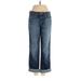 DKNY Jeans Jeans - High Rise Straight Leg Boyfriend: Blue Bottoms - Women's Size 2 - Dark Wash