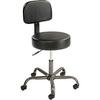 Anti Microbial Vinyl Medical Stool - With Backrest - Black