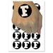 Letter F Uppercase Fun Bold Font Water Resistant Temporary Tattoo Set Fake Body Art Collection - 54 1 Tattoos (1 Sheet)