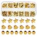 300 Pieces Assorted Spacer EC36 Beads BetterJonny Star Shape Gold Beads Heart Shap Gold Beads with Elastic String DIY Beads for Jewelry Crafts Making