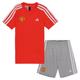 "Manchester United adidas Essentials 3-Stripes Tee and Shorts Set - Bright Red/White/Medium Grey Heather - Kids - unisexe Taille: 3-4 Years"