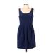 Shoshanna Casual Dress - A-Line Scoop Neck Sleeveless: Blue Solid Dresses - Women's Size 10