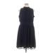 Azalea Casual Dress - A-Line: Blue Solid Dresses - Women's Size 1X