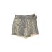 Zara Faux Leather Shorts: Gold Snake Print Bottoms - Women's Size X-Small - Medium Wash